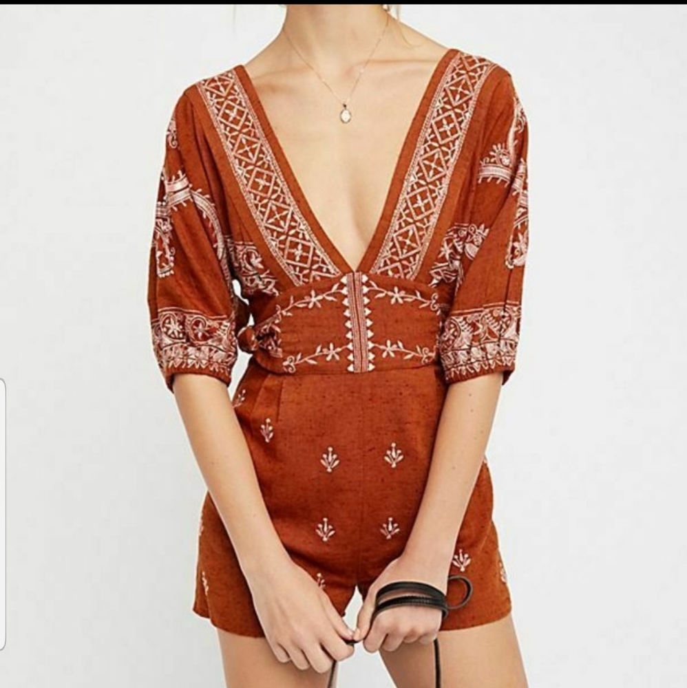 Embroidered Romper Free People